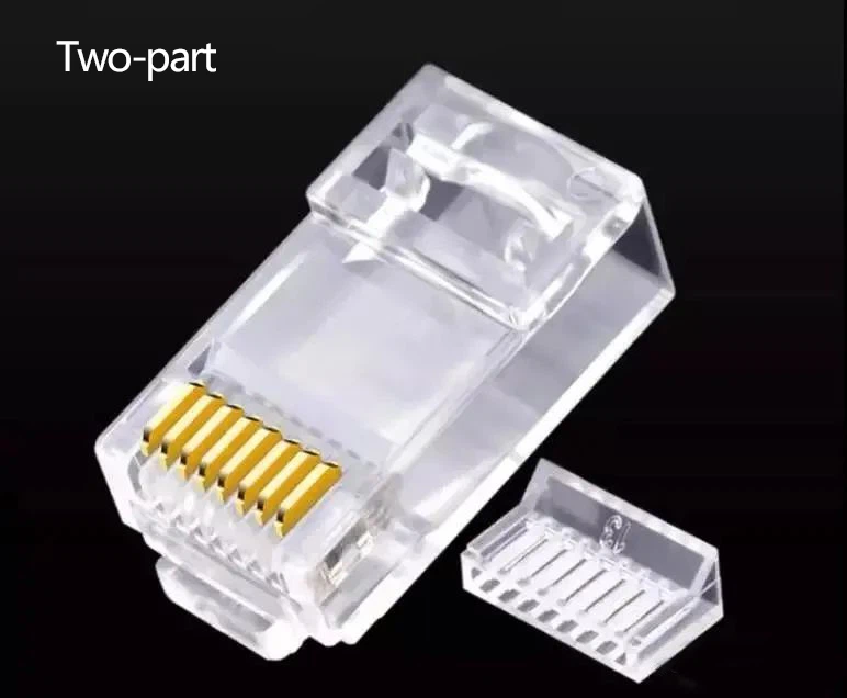 Two-piece design (RJ45 plug and divider). Two-piece design (RJ45 plug and divider).