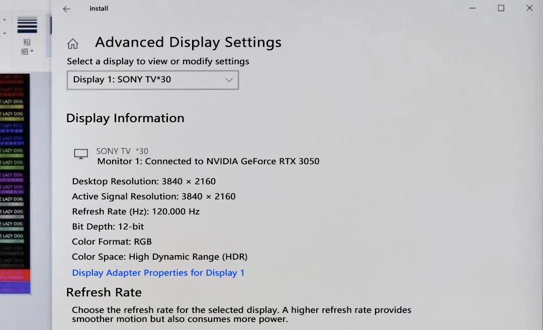 Connect the tested HDMI cable from such an output source to a television equipped with an HDMI 2.1 interface that supports 48Gbps bandwidth. Configure settings for 4K resolution at a 120Hz frame rate with RGB color depth at 12 bits per channel (12-bit). Check If there are no issues such as black screens, flickering images, or mosaic artifacts during operation under these conditions Connect the tested HDMI cable from such an output source to a television equipped with an HDMI 2.1 interface that supports 48Gbps bandwidth. Configure settings for 4K resolution at a 120Hz frame rate with RGB color depth at 12 bits per channel (12-bit). Check If there are no issues such as black screens, flickering images, or mosaic artifacts during operation under these conditions