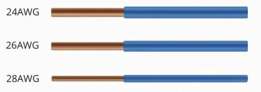 AWG numbers (e.g., 24AWG or 26AWG) indicate how many drawing stages were required before achieving the final diameter-the larger the number, the thinner the conductor diameter. AWG numbers (e.g., 24AWG or 26AWG) indicate how many drawing stages were required before achieving the final diameter-the larger the number, the thinner the conductor diameter.